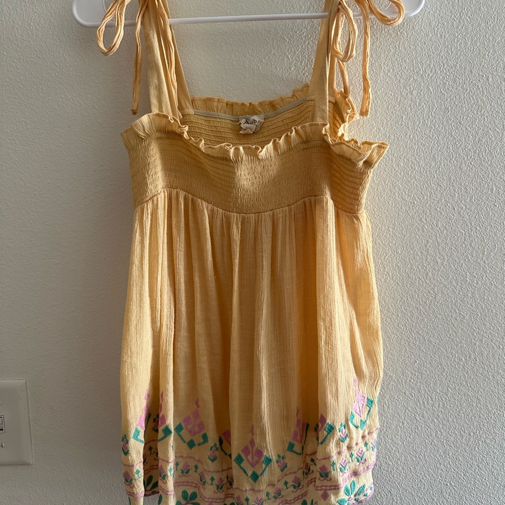Blu Pepper Yellow Embroidered Blouse